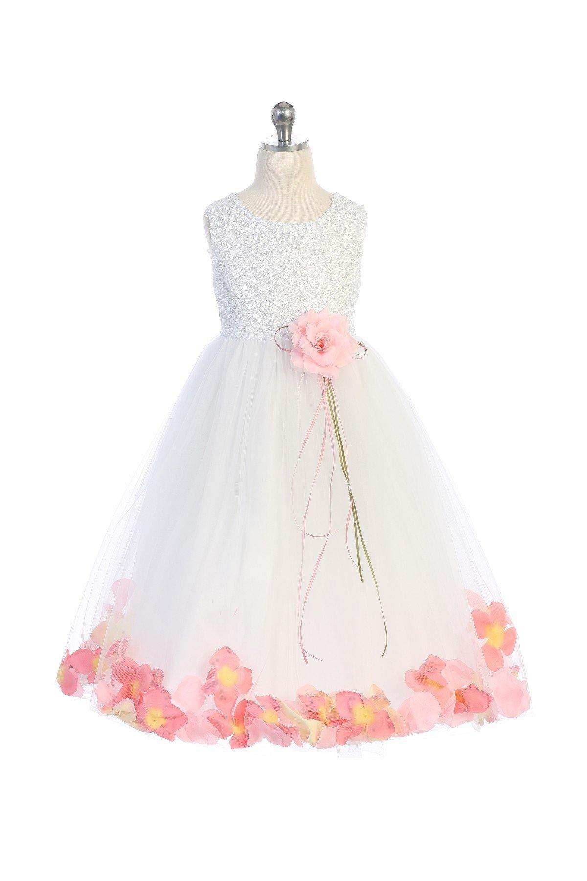 Sequin Top Petal Dress (2of2)-Kid's Dream-big_girl,fabric_Sequin,flower-girl-dresses,girl-dress,length_Tea Length,meta-related-collection-shop-the-outfit-girls,sequin,size_02,size_04,size_06,size_08,size_10,size_12,size_14