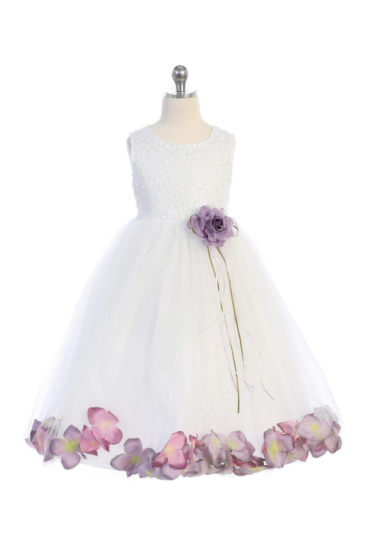 Sequin Top Petal Dress (1of2)-Kid's Dream-big_girl,fabric_Sequin,flower-girl-dresses,girl-dress,length_Tea Length,meta-related-collection-shop-the-outfit-girls,sequin,size_02,size_04,size_06,size_08,size_10,size_12,size_14