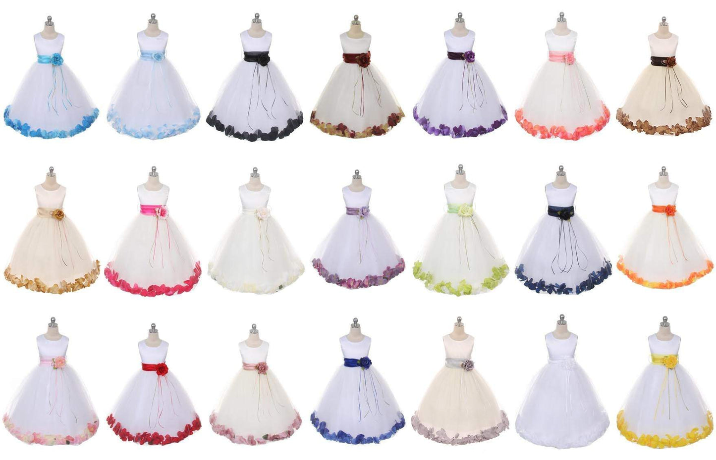 Satin Flower Petal Dress (13 Colors)-Kid's Dream-big_girl,Color_Aqua,Color_Black,Color_Blue,color_Champagne,Color_Coral,color_Dusty Rose,Color_Fuchsia,Color_Green,color_Ivory,Color_Lavender,Color_Mint,Color_Navy,Color_Orange,Color_Pink,Color_Purple,Color_Red,Color_Silver,color_White,Color_Yellow,fabric_Satin,fabric_Tulle,flower-girl-dresses,girl-dress,length_Tea Length,little_girl,meta-related-collection-shop-the-outfit-girls,size_02,size_04,size_06,size_08,size_10,size_12