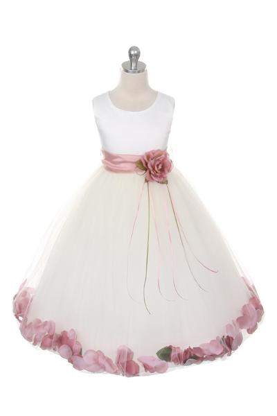 Satin Flower Petal Dress (13 Colors)-Kid's Dream-big_girl,Color_Aqua,Color_Black,Color_Blue,color_Champagne,Color_Coral,color_Dusty Rose,Color_Fuchsia,Color_Green,color_Ivory,Color_Lavender,Color_Mint,Color_Navy,Color_Orange,Color_Pink,Color_Purple,Color_Red,Color_Silver,color_White,Color_Yellow,fabric_Satin,fabric_Tulle,flower-girl-dresses,girl-dress,length_Tea Length,little_girl,meta-related-collection-shop-the-outfit-girls,size_02,size_04,size_06,size_08,size_10,size_12