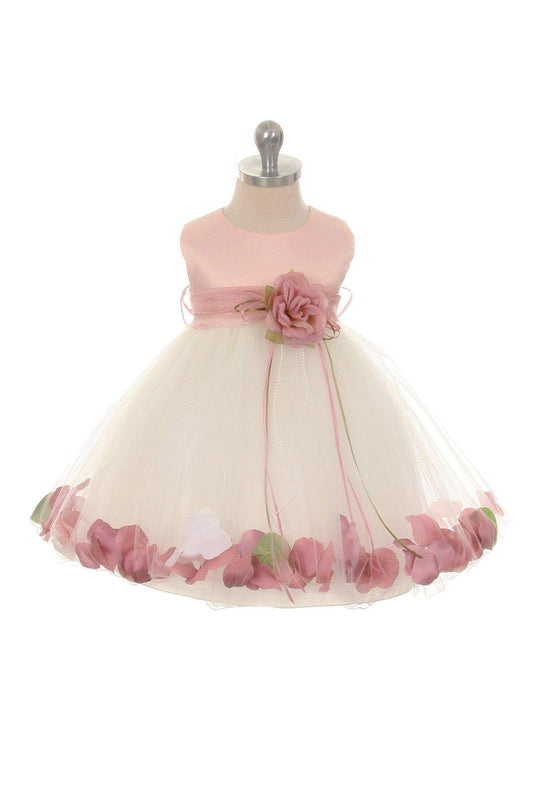 Satin Flower Petal Dress for Baby (1 Color)-Kid's Dream-baby-dress,baby_girl,color_Dusty Rose,color_Ivory,color_White,fabric_Satin,fabric_Tulle,meta-related-collection-shop-the-outfit-baby,Pink-collection,size_L-18 Months,size_M-12 Months,size_S-6 Months,size_XL-24 Months