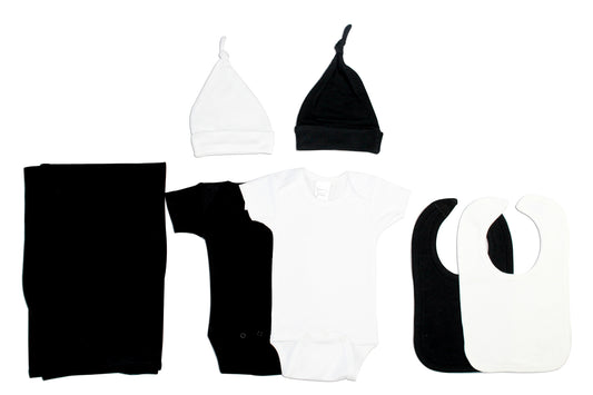 Black and White 7 Piece Layette Set LS_0067
