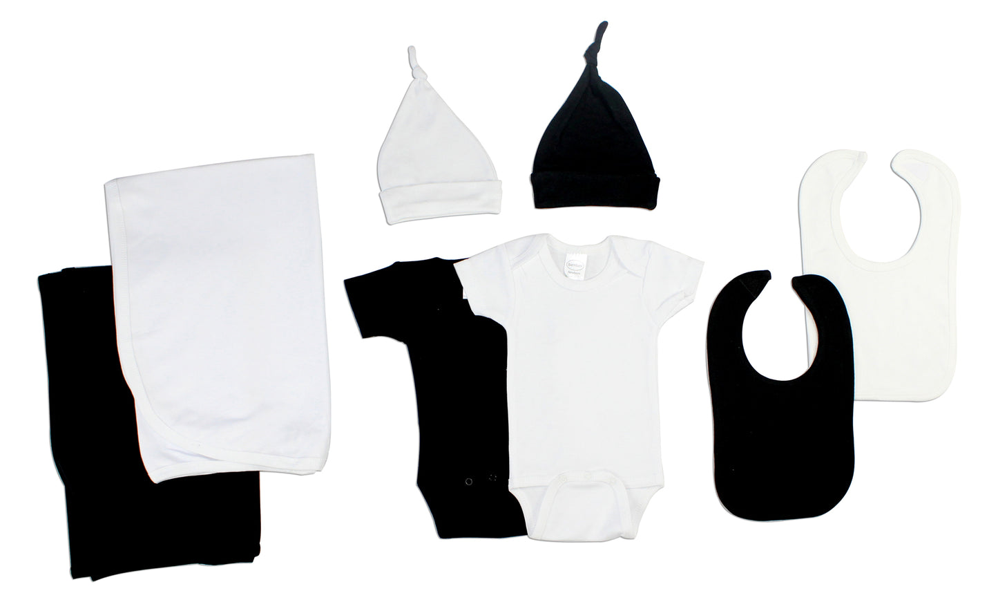 Black and White 8 Piece Layette Set LS_0068