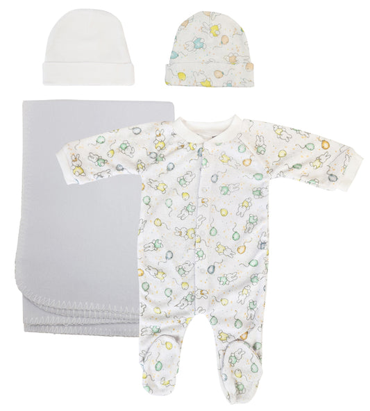 Unisex Newborn Baby 4 Pc Layette Sets NC_0964