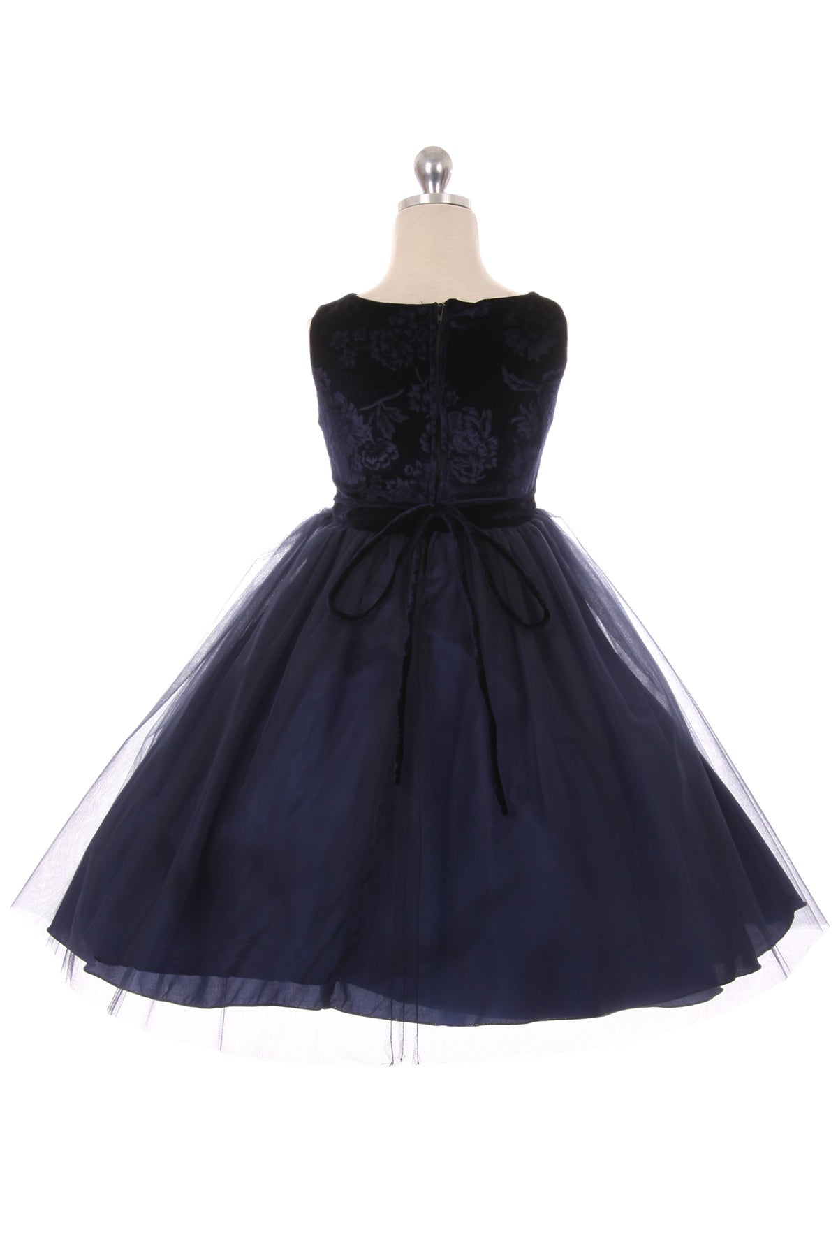 396- Velvet Rose Patch Girl Dress