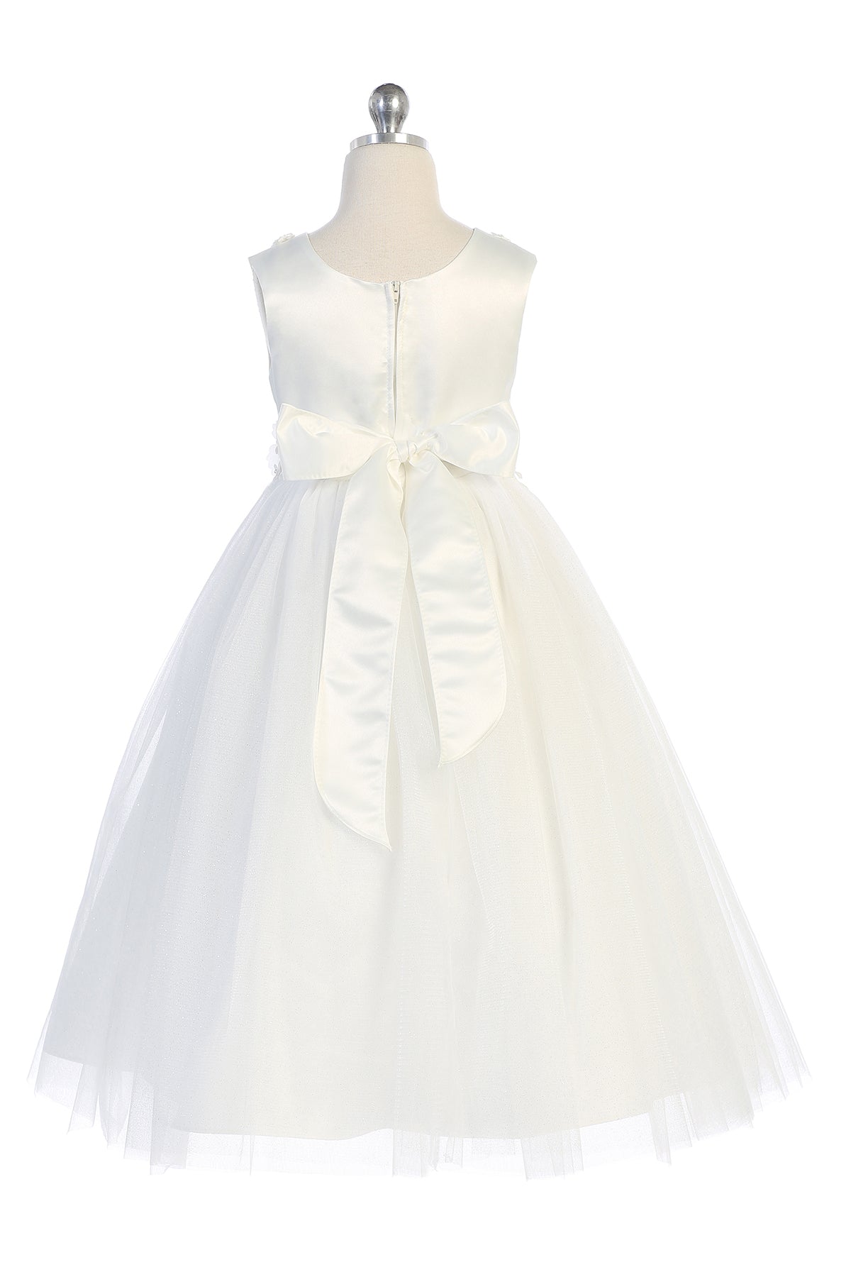 458-A Luxurious Princess Ballgown Dress w/ Floral Trim