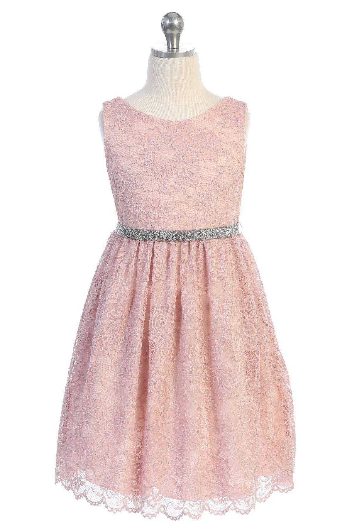 Stretch Lace Dress-Kid's Dream-big_girl,color_Blush Pink,Color_Coral,Color_Mint,fabric_Lace,girl-dress,length_Knee Length,meta-related-collection-shop-the-outfit-girls,Pink-collection,size_02,size_04,size_06,size_08,size_10,size_12