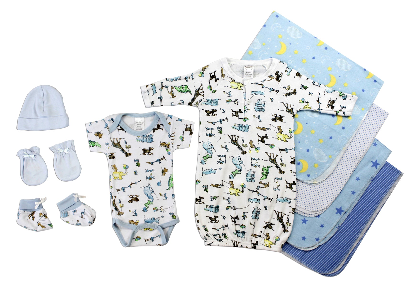 Newborn Baby Boys 9 Pc Layette Baby Shower Gift Set LS_0081