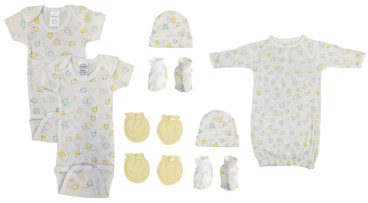 Unisex Newborn Baby 9 Pc Layette Sets NC_0660