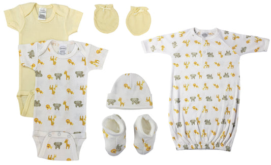 Unisex Newborn Baby 6 Pc Layette Sets NC_0689