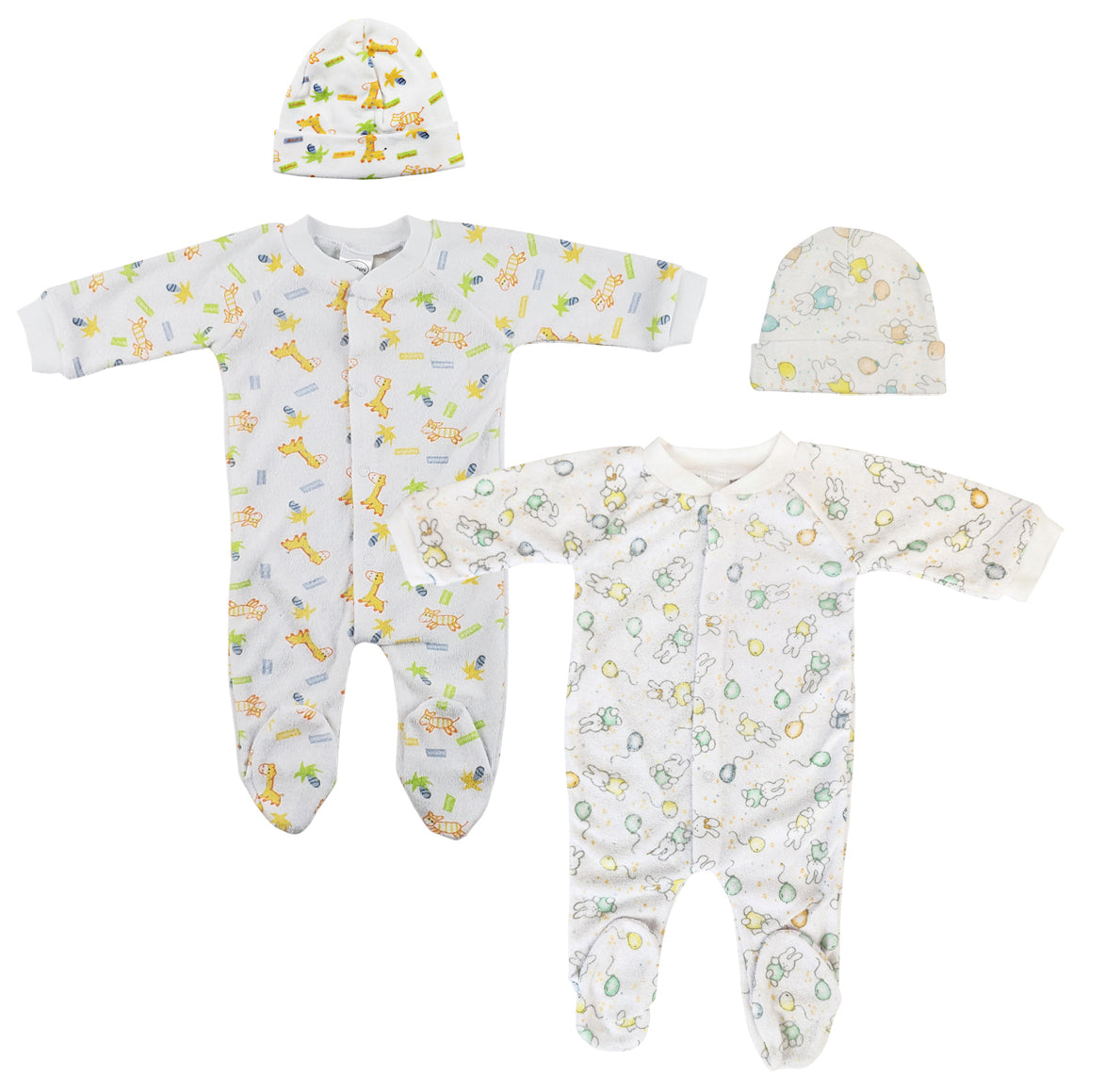 Unisex Closed-toe Sleep & Play with Caps (Pack of 4 ) NC_0708