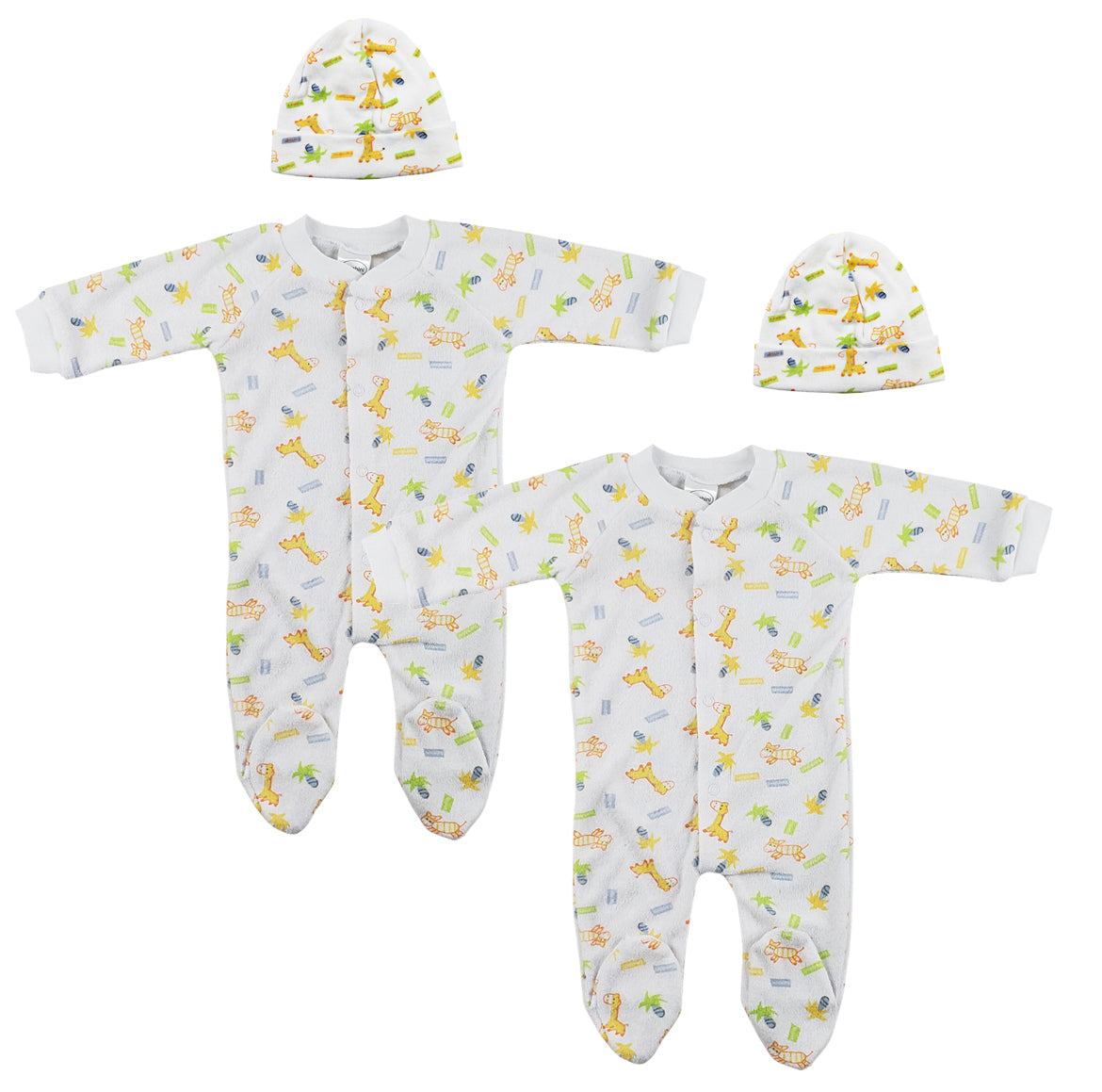 Unisex Closed-toe Sleep & Play with Caps (Pack of 4 ) NC_0710