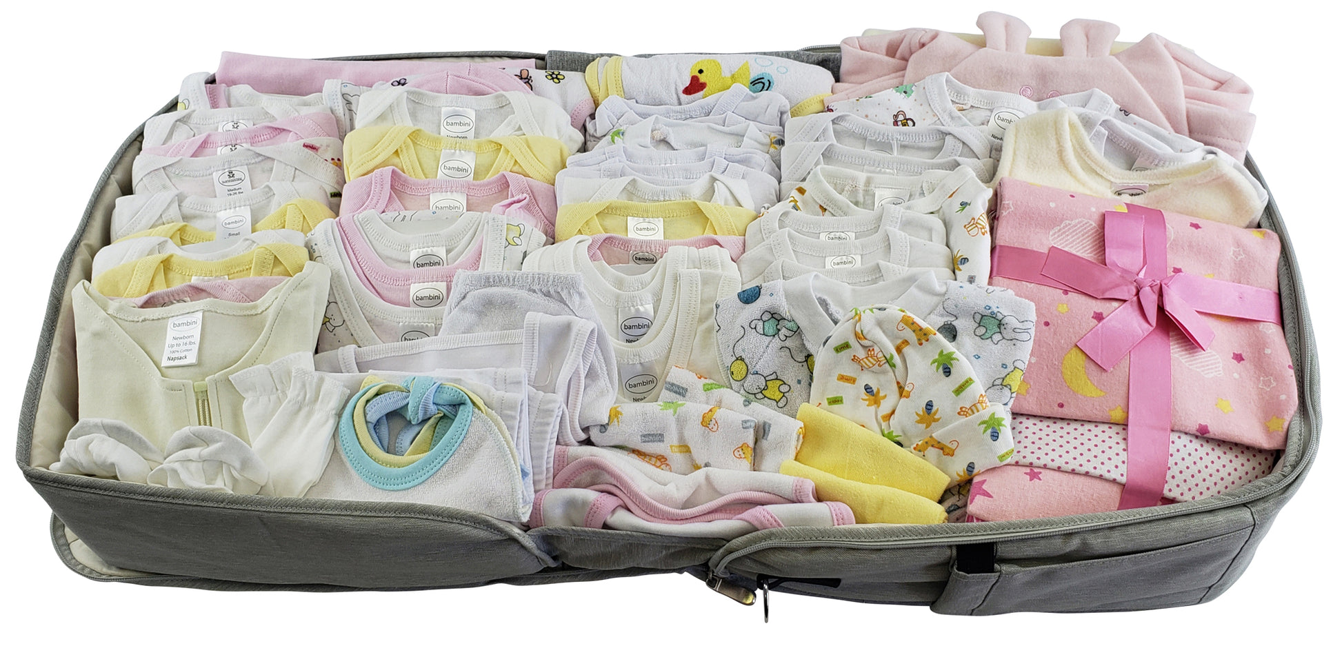 Girls 80 pc Baby Clothing Starter Set with Diaper Bag 808-80-Set