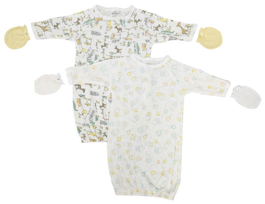 Unisex Newborn Baby 4 Piece Gown Set NC_0735
