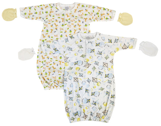 Unisex Newborn Baby 4 Piece Gown Set NC_0748