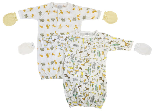 Unisex Newborn Baby 4 Piece Gown Set NC_0755