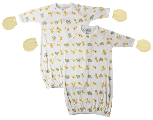 Unisex Newborn Baby 4 Piece Gown Set NC_0768