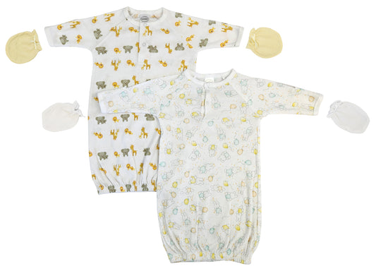 Unisex Newborn Baby 4 Piece Gown Set NC_0778