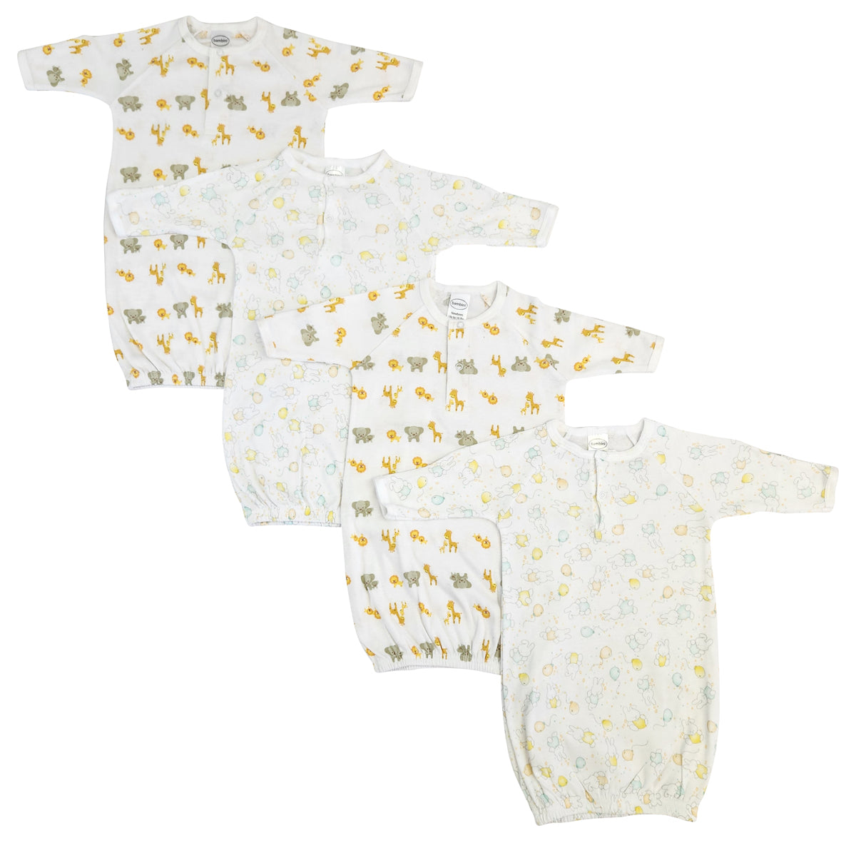 Unisex Newborn Baby 4 Piece Gown Set NC_0782