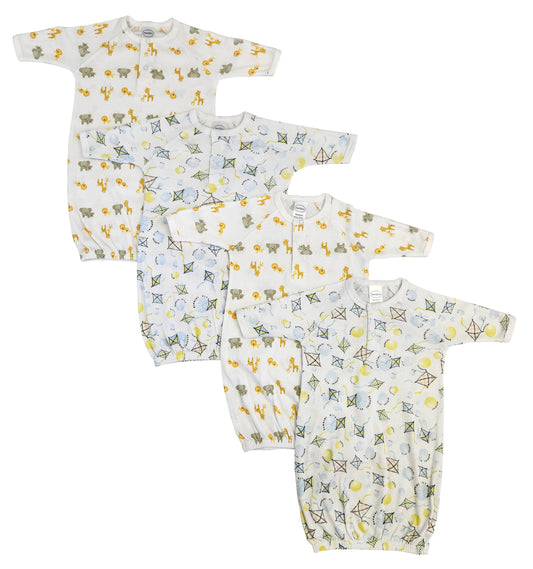 Unisex Newborn Baby 4 Piece Gown Set NC_0787