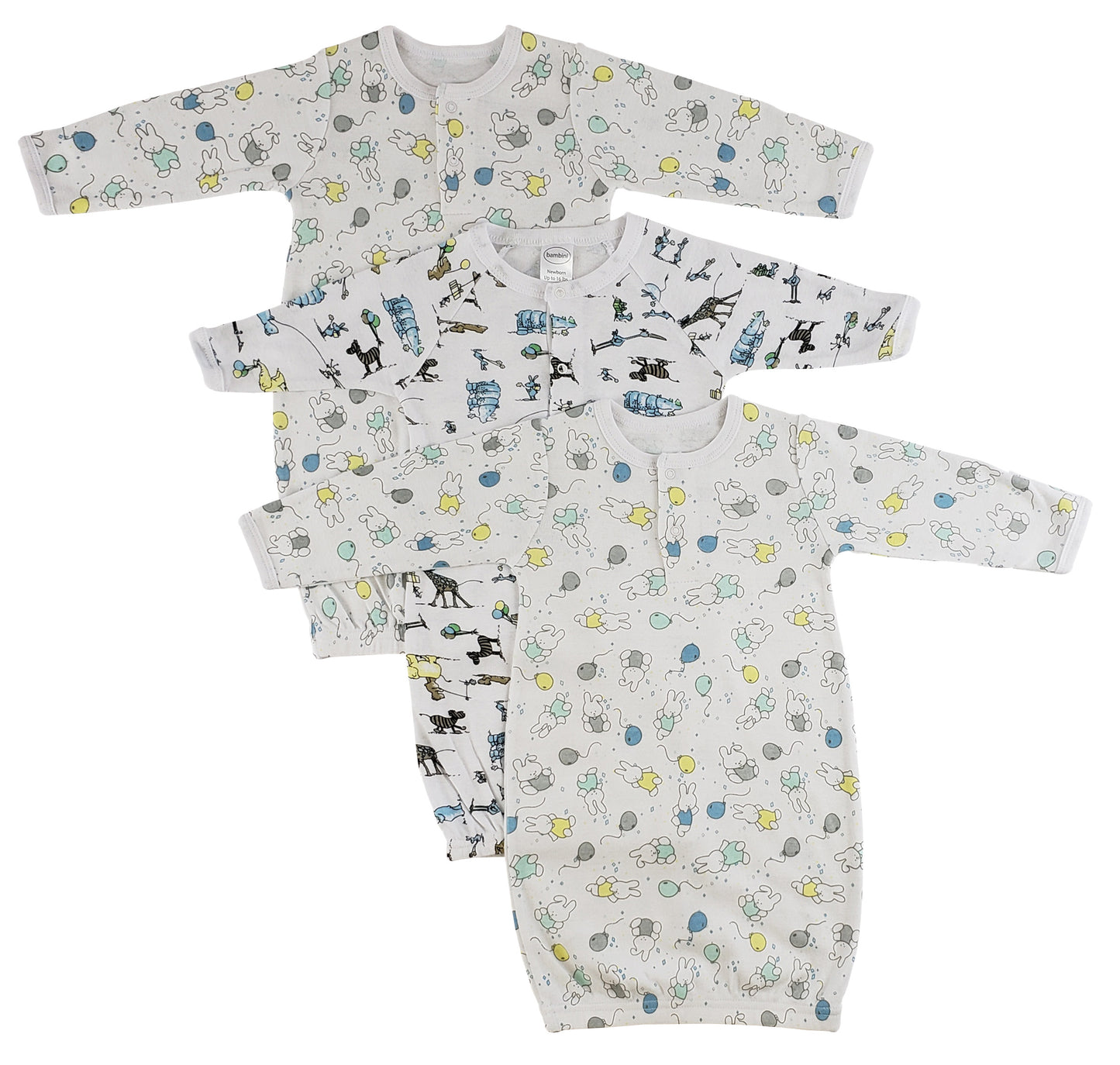 Girls Print Infant Gowns - 3 Pack CS_0087