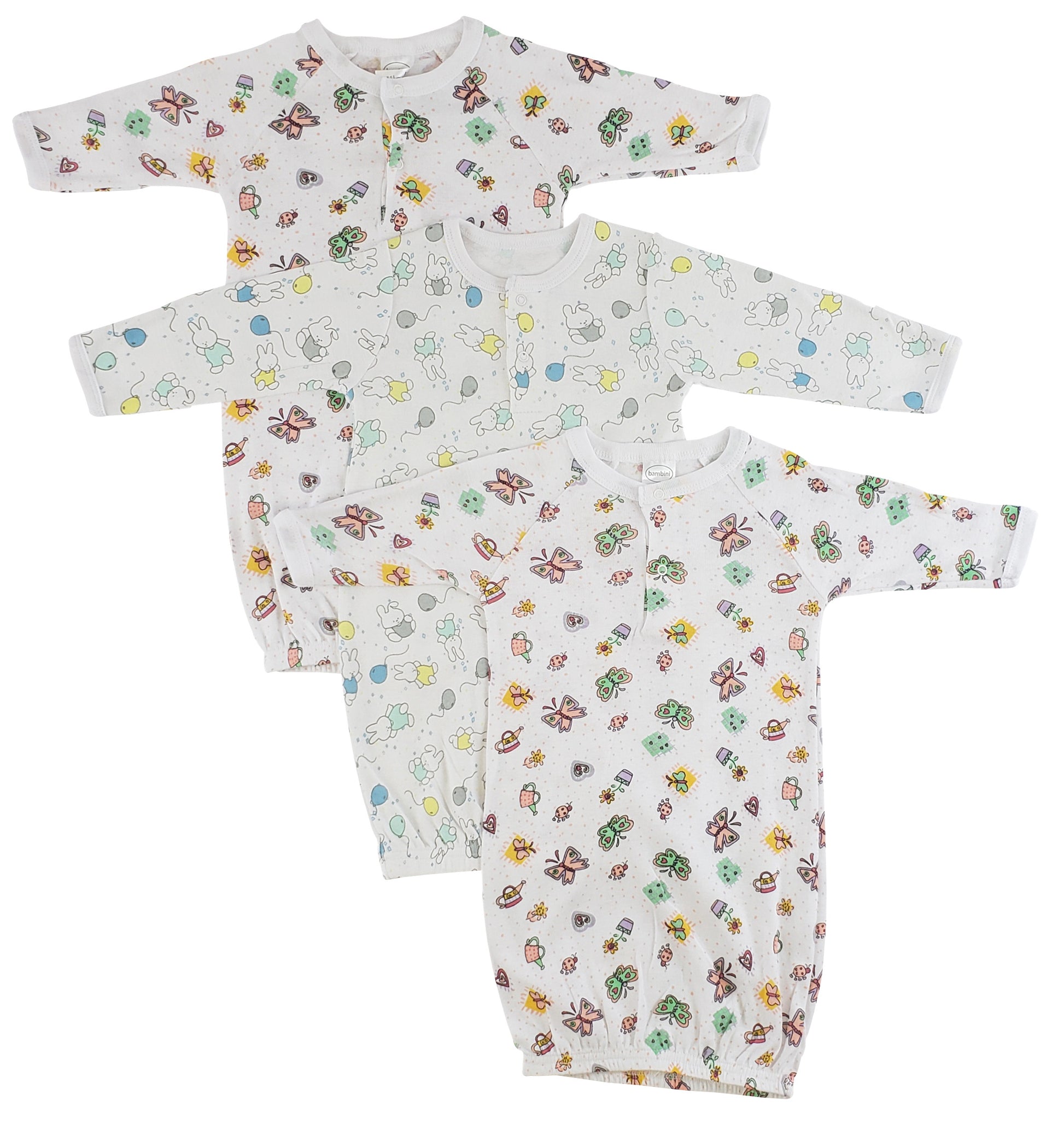 Girls Print Infant Gowns - 3 Pack CS_0091