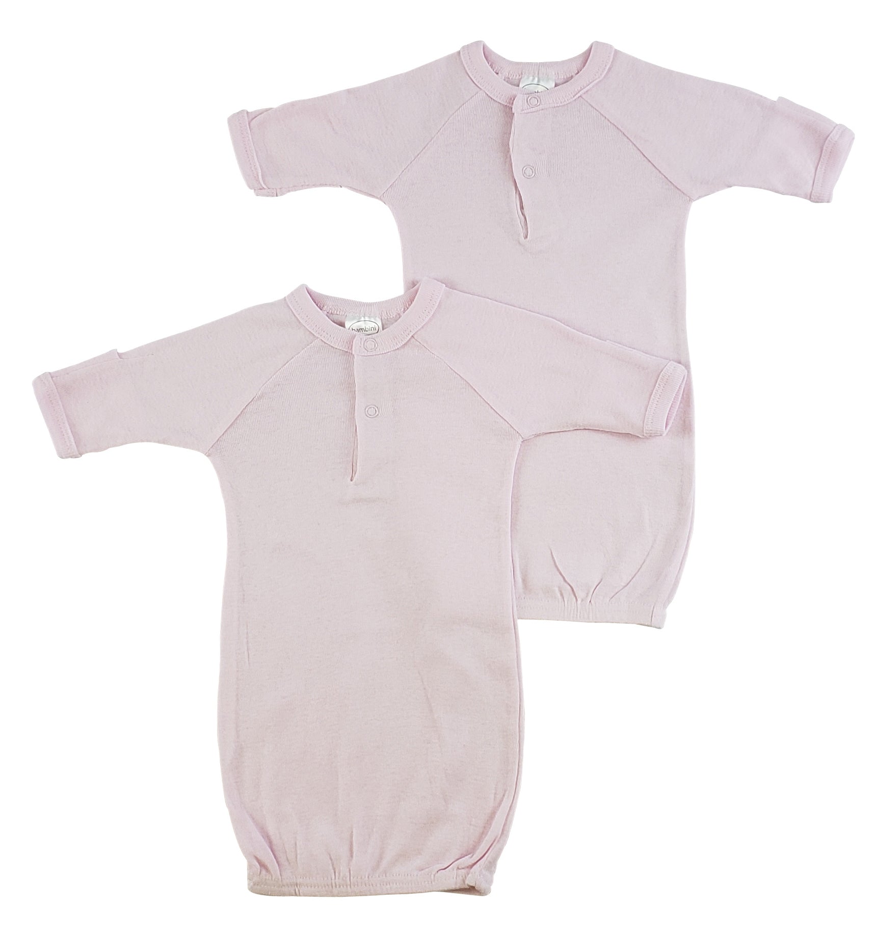 Preemie Solid Pink Gown - 2 Pack 912P