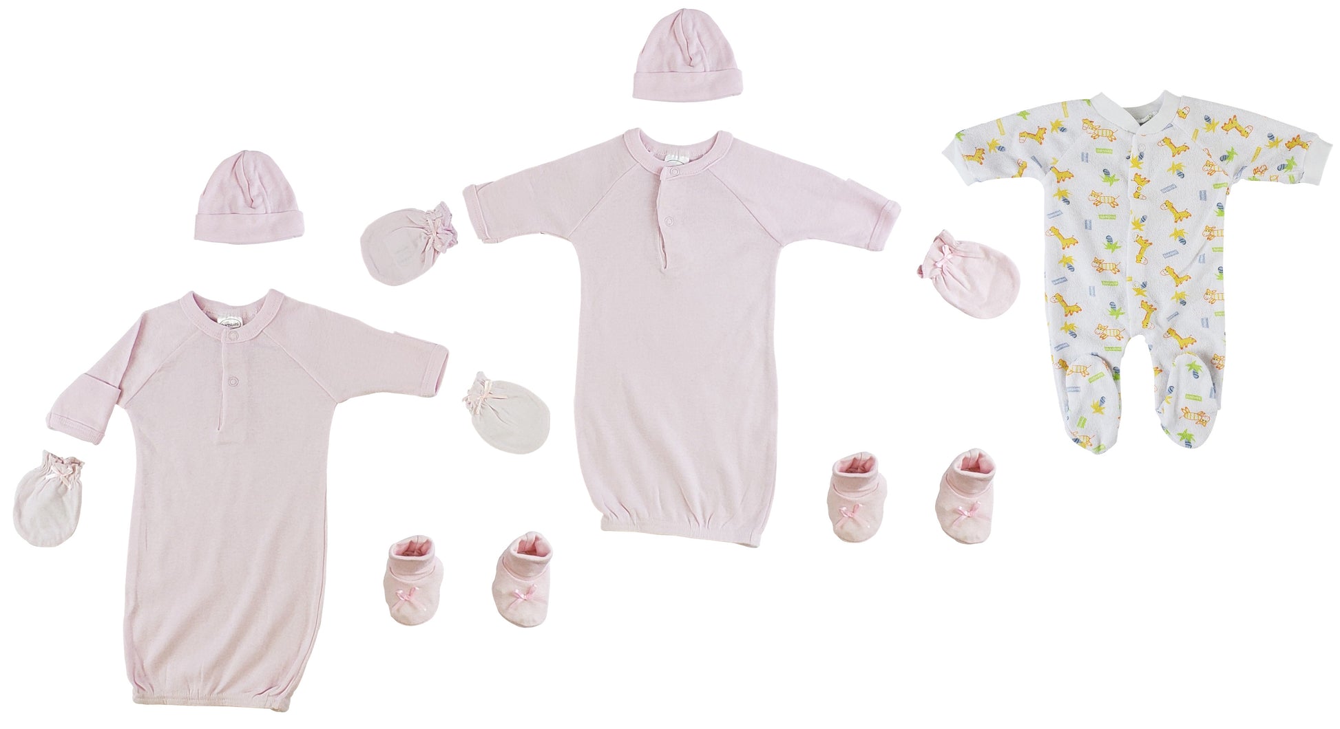 Preemie Girls Sleep-n-Play, Gowns, Caps, Booties and MIttens CS_0077