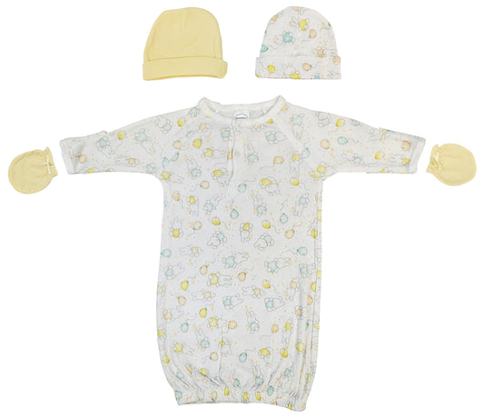 Unisex Newborn Baby 4 Piece Gown Set NC_0792