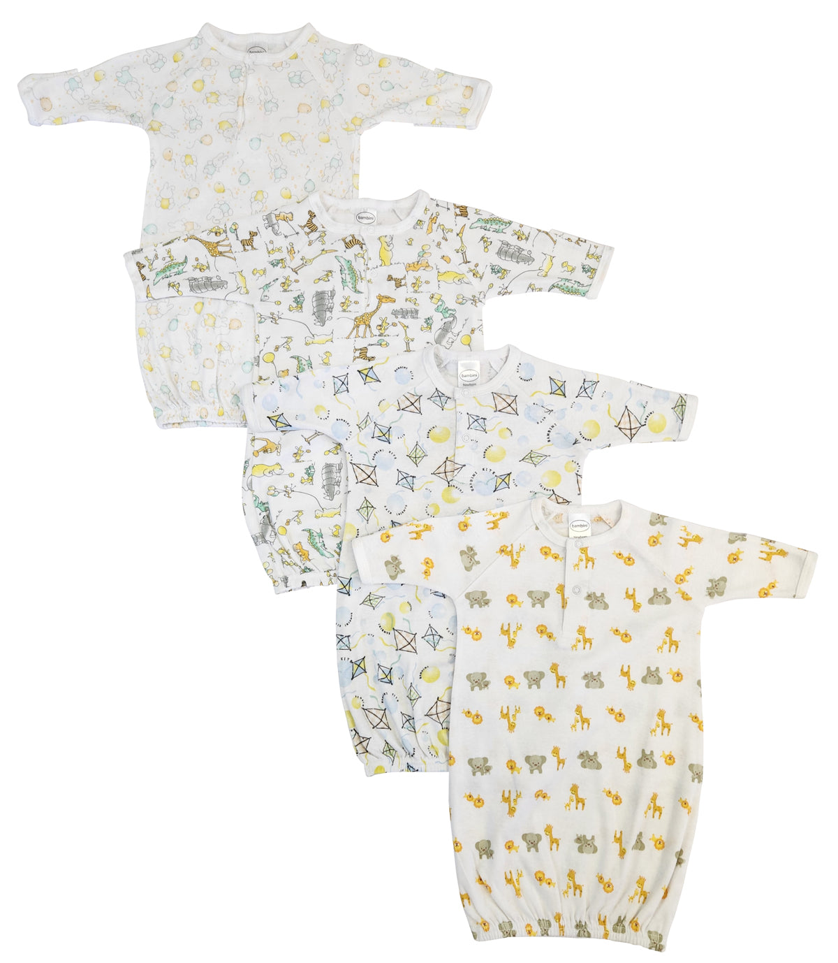 Unisex Newborn Baby 4 Piece Gown Set NC_0793
