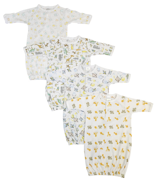 Unisex Newborn Baby 4 Piece Gown Set NC_0793