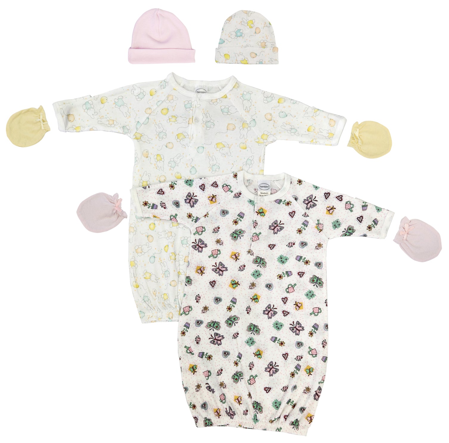 Newborn Baby Girl 6 Piece Gown Set NC_0796