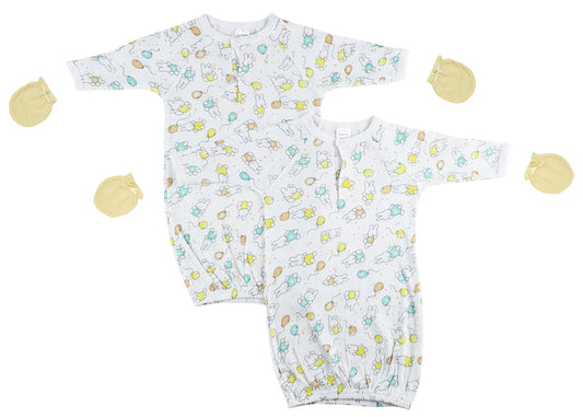 Unisex Newborn Baby 4 Piece Gown Set NC_0799