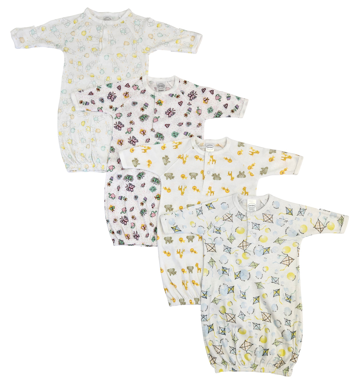 Newborn Baby Girls 4 Piece Gown Set NC_0804
