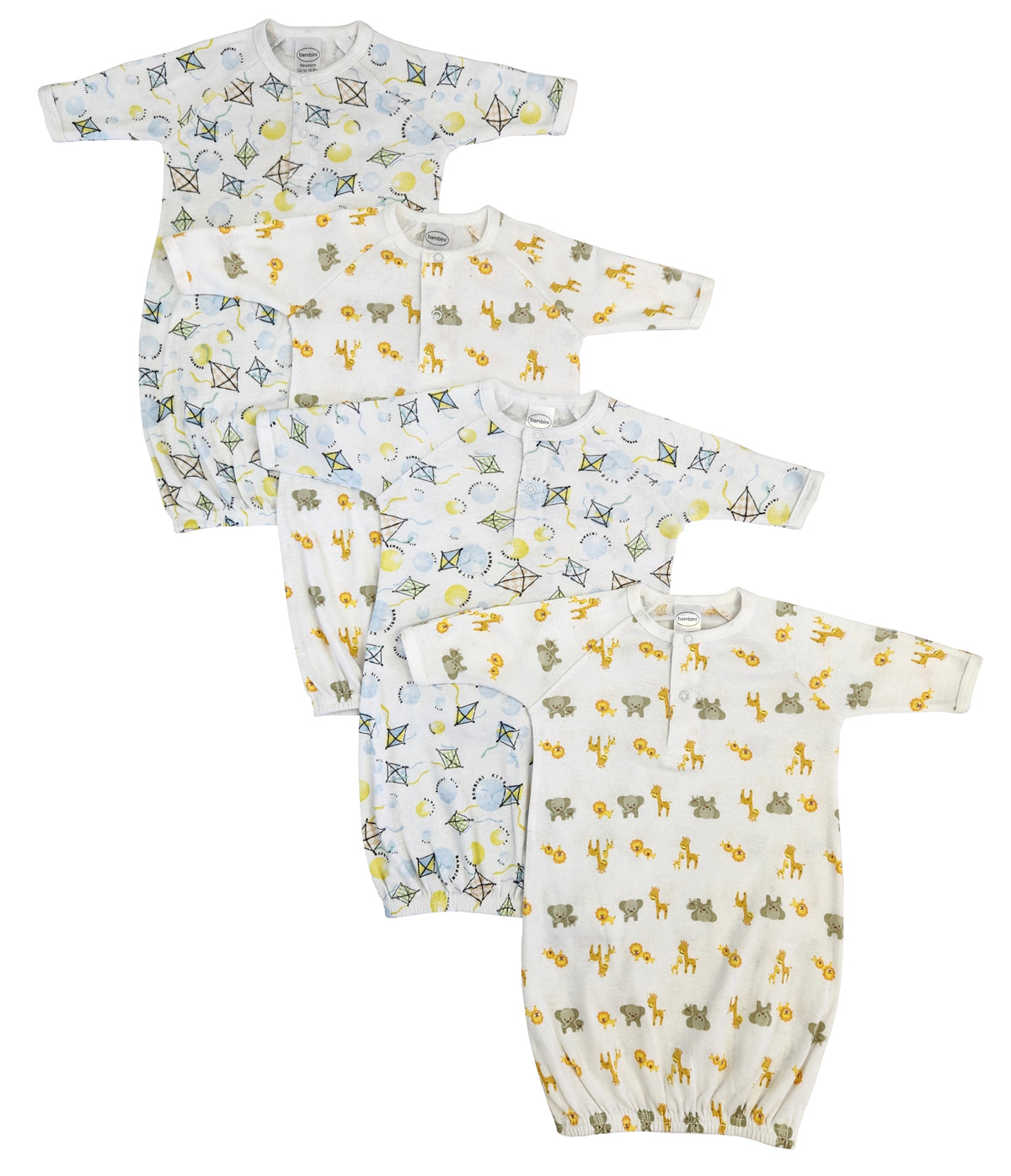 Unisex Newborn Baby 4 Piece Gown Set NC_0830