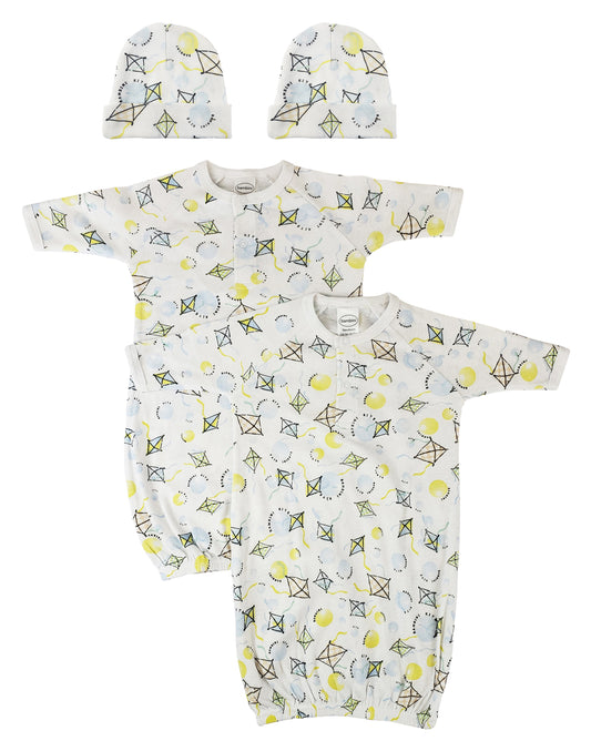 Unisex Newborn Baby 4 Piece Gown Set NC_0838