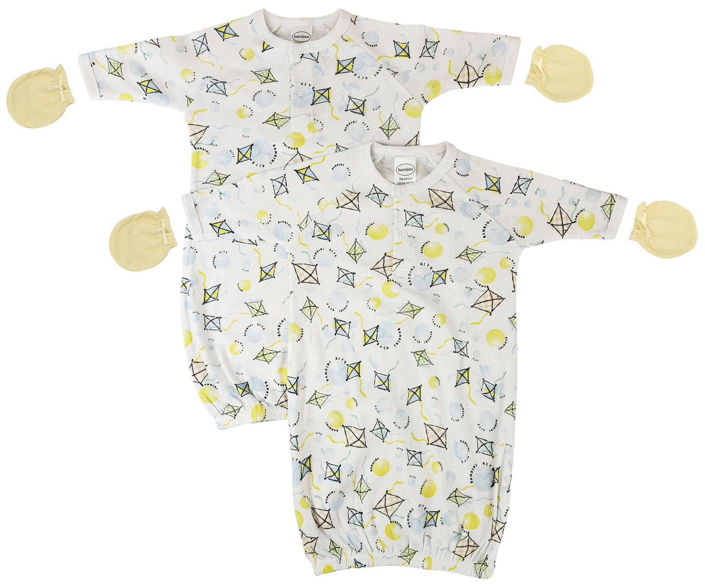Unisex Newborn Baby 4 Piece Gown Set NC_0840
