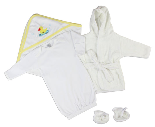 Unisex Newborn Baby 3 Pc Layette Set (Gown, Robe, Hooded Towel) LS_0141