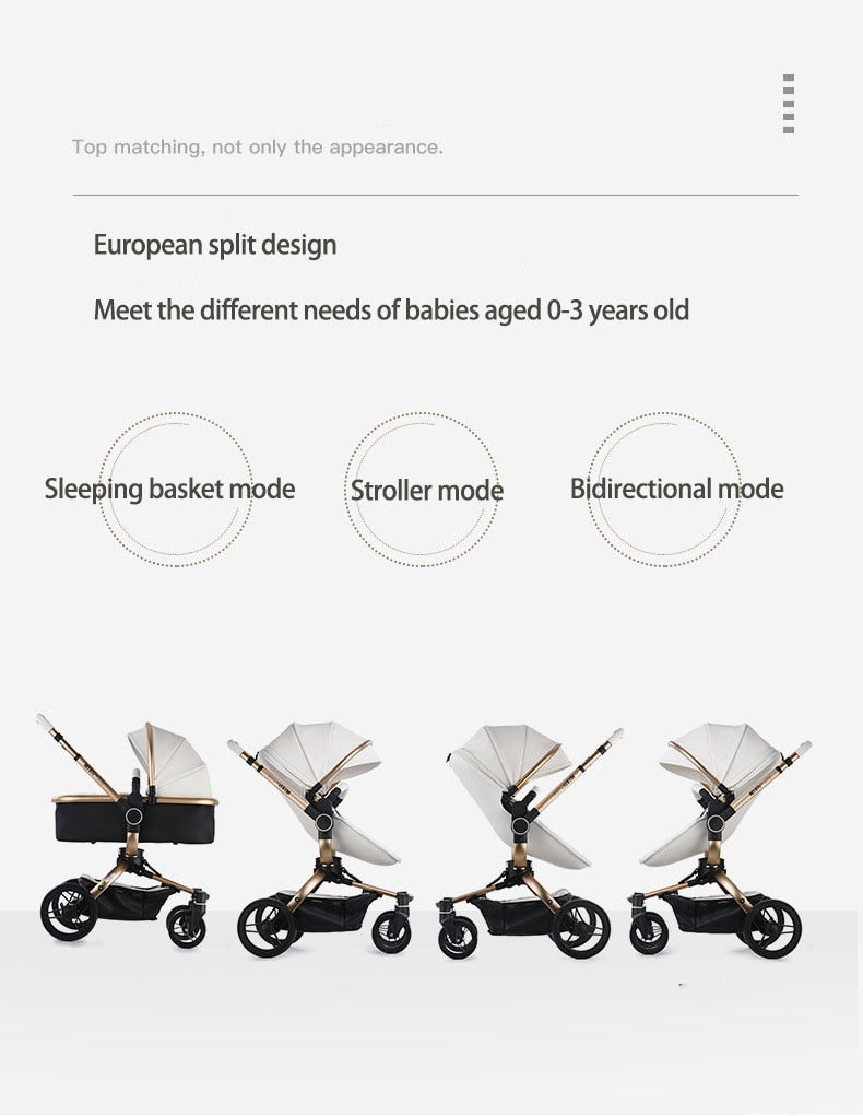 Aulon Luxury Baby Stroller 3 in 1 [Free Shipping]