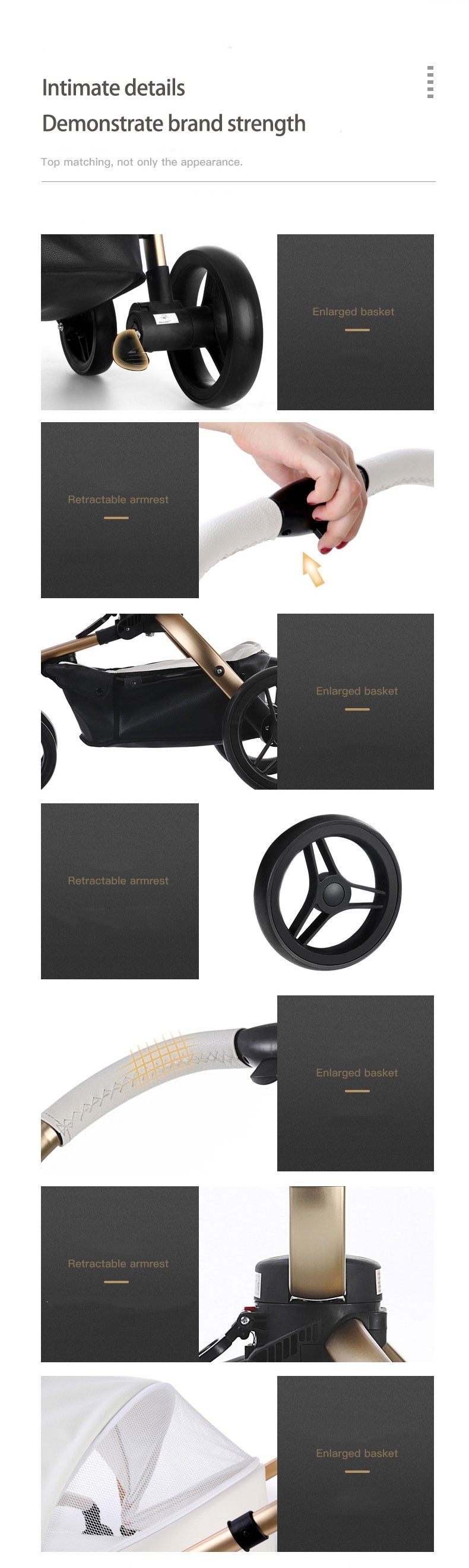 Aulon Luxury Baby Stroller 3 in 1 [Free Shipping]