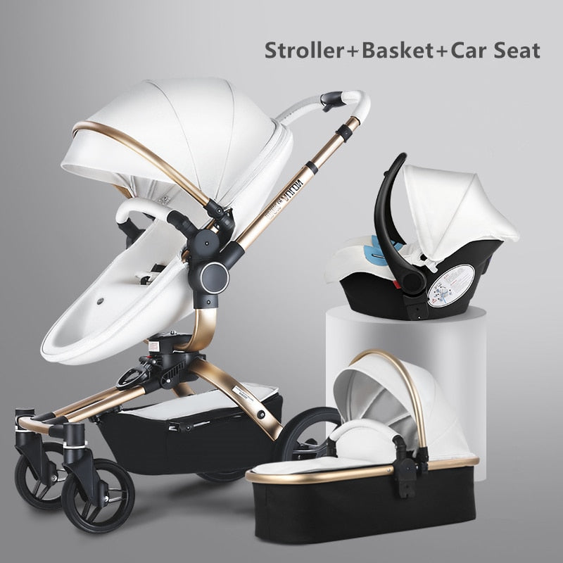 Aulon Luxury Baby Stroller 3 in 1 [Free Shipping]