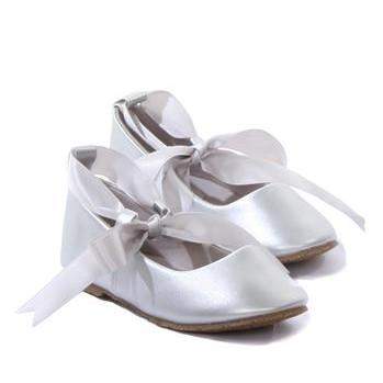 Shoes w/ Ribbon Tie-Kid's Dream-1_2,3_4,5_6,7_8,big_girl,color_White,fabric_Satin,little_girl,size_02,size_04,size_06,size_08,size_10,size_12,size_14