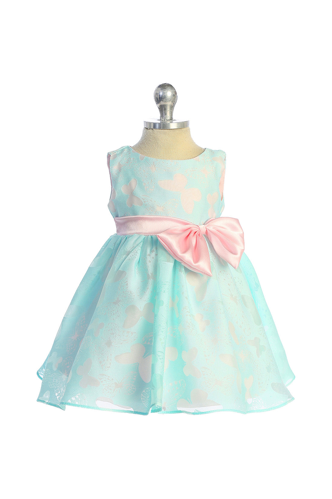 382B Butterfly Burnout Organza Baby Dress