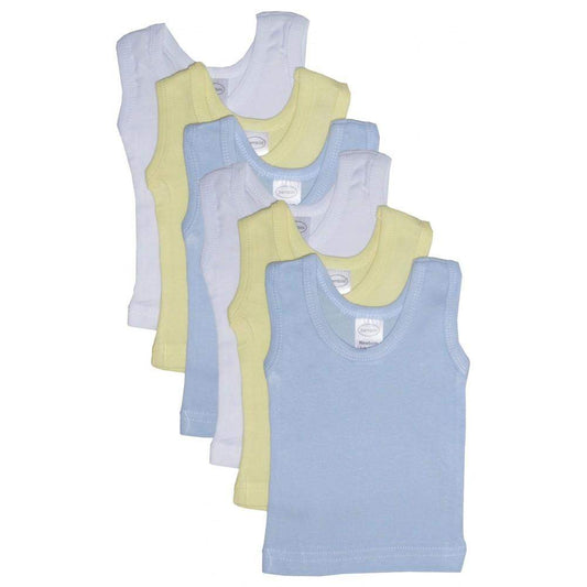 Bambini Rib Knit Pastel Sleeveless Tank Top Shirt 6-Pack (NB,S,M,L)-Bambini-Baby Clothes,Baby Set