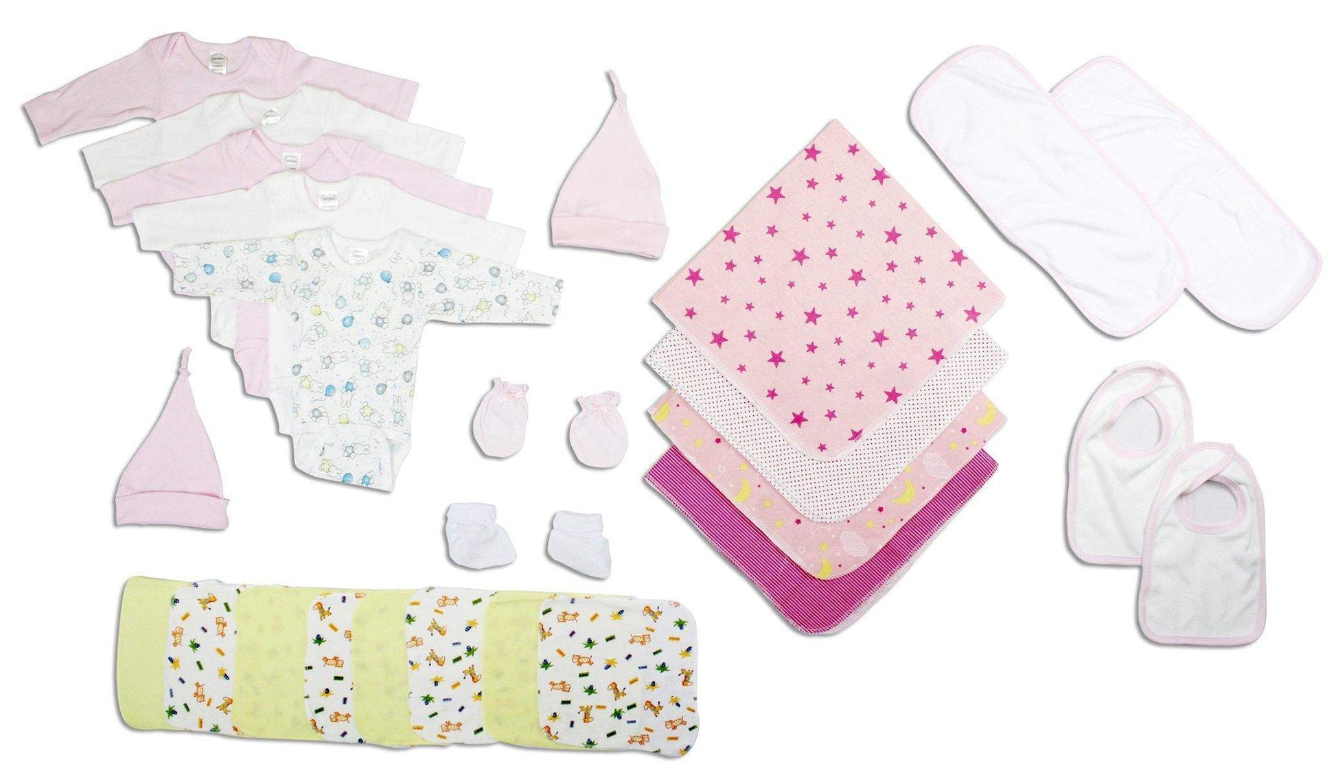 Bambini Newborn Baby Girls 25 Pc Layette Baby Shower Gift Set (NB)-Bambini-Baby Clothes,Baby Clothing Set,Baby Gown,Layette Sets