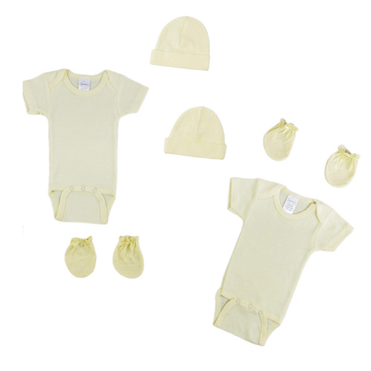 Bambini Layette Cloth Set Mittens, Onesies, and Beanies but it now from Mommies Best Mall