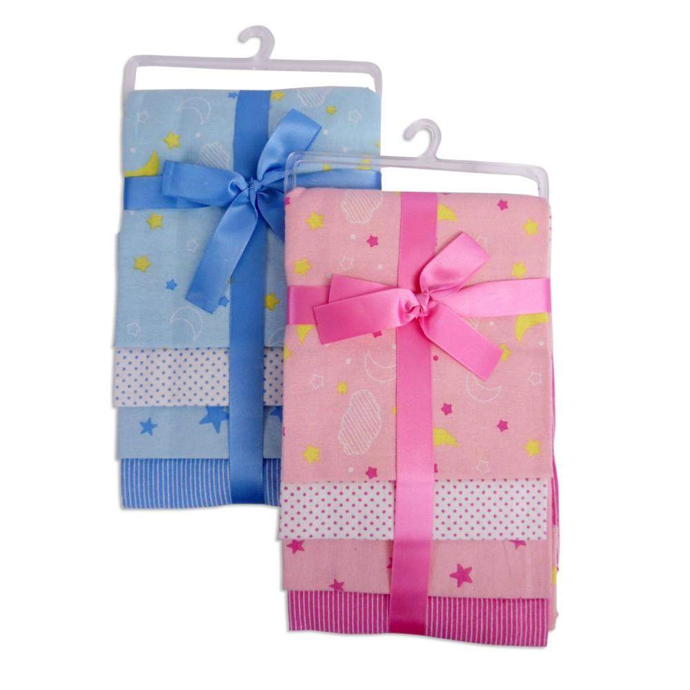 Flannel Print Receiving Blanket 4-Pack-Bambini-Baby blanket,Baby Clothes,Receiving Baby Blanket