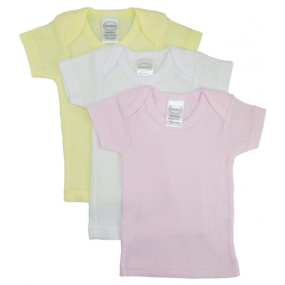 Girl's Rib Knit Short Sleeve T-Shirt Variety 3-Pack (NB,S,M,L)-Bambini-Babt T-shirt,Baby Clothes
