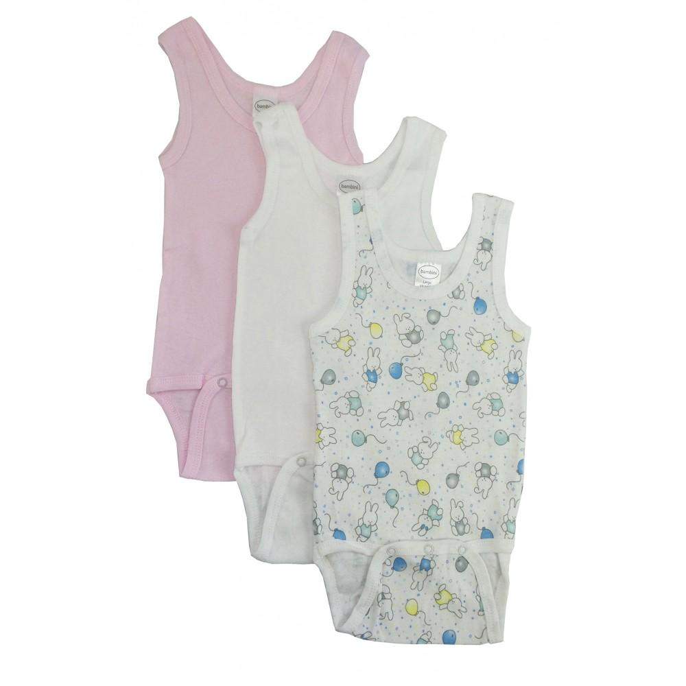 Girl's Rib Knit Sleeveless Tank Top Onesie 3-Pack-Bambini-Baby,Baby Clothes,Baby Onesies