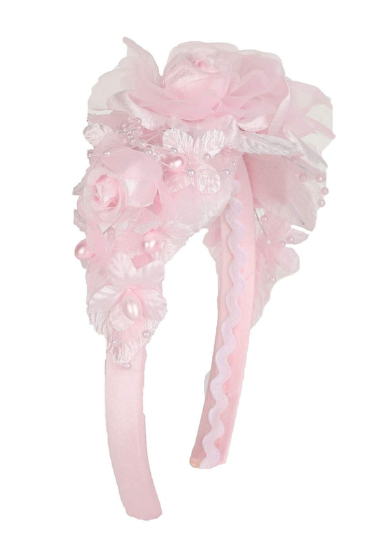 Flower Headband-Kid's Dream-1_2,3_4,5_6,7_8,big_girl,color_White,fabric_Satin,little_girl,size_02,size_04,size_06,size_08,size_10,size_12,size_14